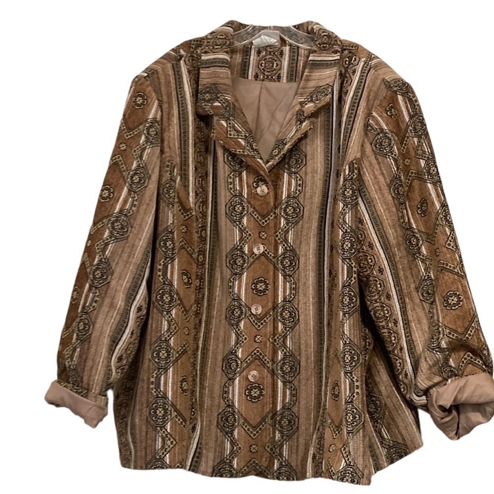 Corduroy jacket geometric design size 32w